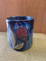 Ladybug Mara Mug in lead free stoneware pottery. 16OZ; 510G2