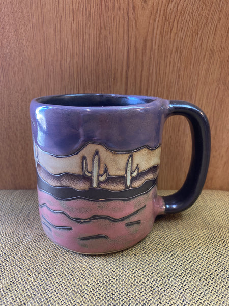 Desert Scene Mara Mug in lead free stoneware pottery; 16oz; 510F5