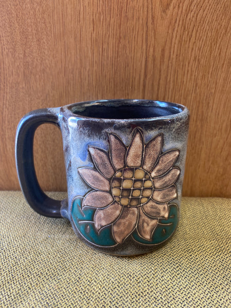 Sunflower Mara Mug in lead free stoneware pottery 16oz; 510P6