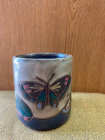 Butterfly Mara Mug  in lead free stoneware pottery. 16oz; 510U8