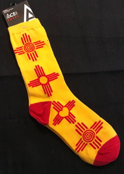 Red Zias on yellow back ground, New Mexico flag