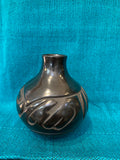 Santa Clara Handcrafted Black Pottery; Approx. 5”H X 4”W w/ 1” Opening; Artist Denise C.; SCP1-20