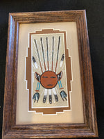 Authentic Navajo Sandpainting; Glen Nez; 3” x 6”; SP36-2J