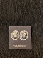 Authentic Navajo Sterling Silver Concho Earrings; ER30-A6