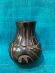 Santa Clara Hand Etched Pottery; Approx. 6”H X 4”W w/ 2” Opening; Artist Stella Chavarria; SCP1-12