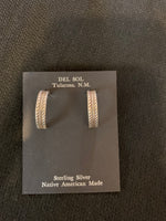 Authentic Navajo Sterling Silver Hoop Earrings; ER2-A3