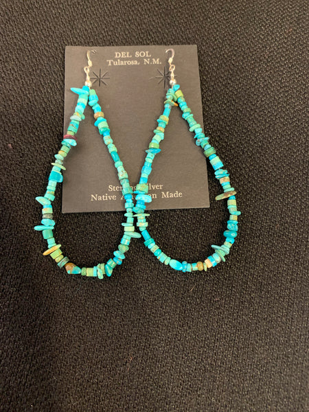 Vintage Turquoise Navajo Pearl Beaded Earrings for Women Fashion Waterdrop  Shaped Hoop Earrings - AliExpress