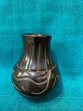Santa Clara Hand Etched Pottery; Approx. 6”H X 4”W w/ 2” Opening; Artist Stella Chavarria; SCP1-12