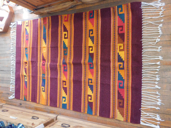 Handwoven Zapotec Wool Rug 2054; 48"x76"