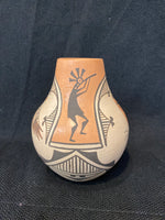 Santa Clara Hand Painted Pottery; Approx. 5”H X 4”W w/ 1” Opening; Artist Medina; SCP1-1
