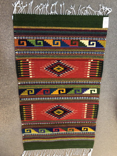 Handwoven Zapotec Wool Rug 2028; 30"x60"