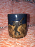 Kokopelli Mara Mug in lead free stoneware pottery; 16OZ; 510G7