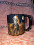 Kokopelli outdoors in midnight sky mug