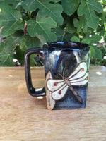 Dragonfly Mara Mug in lead free stoneware pottery; 12oz; 511H4