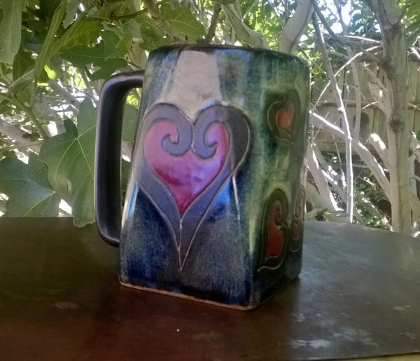 Multi dark color with heart mug