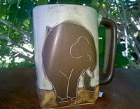 Elephant Mara Mug in lead free stoneware pottery 12oz; 511T9