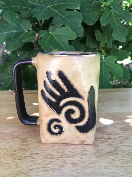 Healing hand design on square mug