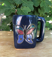 Butterfly Mara Mug in lead free stoneware pottery; 12oz; 511T8